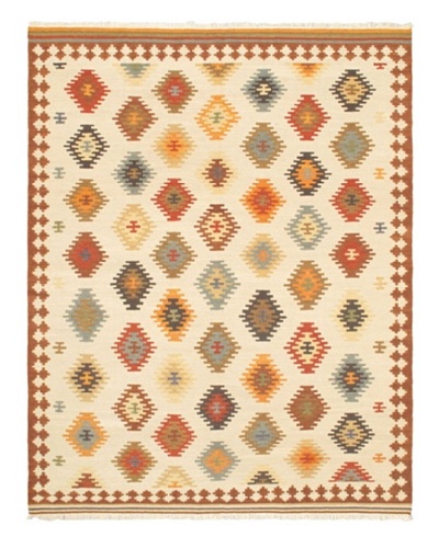 Hand Woven Anatolian Kilim, Brown/Cream, 8' x 10'