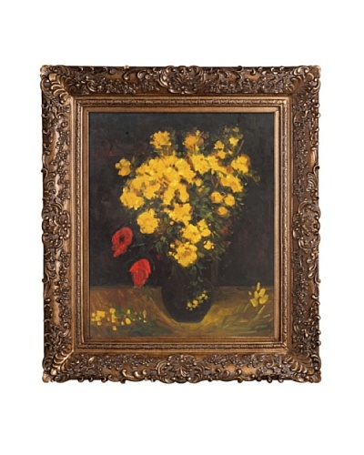 Vincent Van Gogh Vase with Viscaria (Poppy Flowers) Framed Oil Painting