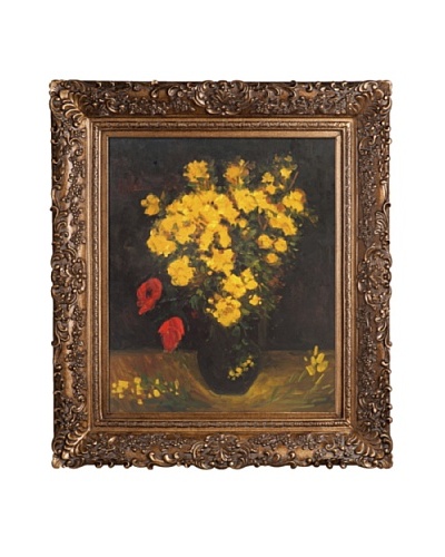Vincent Van Gogh Vase with Viscaria (Poppy Flowers) Framed Oil Painting