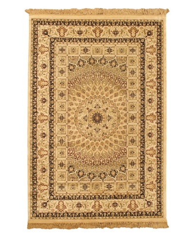 Isfahan Kashmir Traditional Rug, Beige, 5' 2 x 7' 7