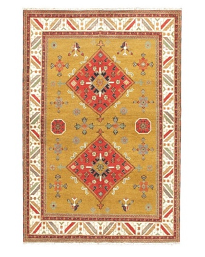 Hand-Knotted Royal Kazak Rug, Yellow, 6' 9 x 10'