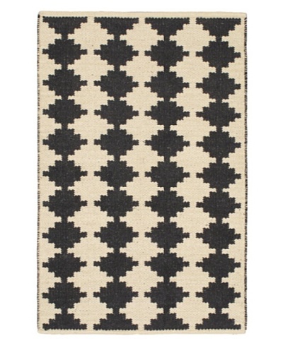 Natural Plush Modern Kilim, Blue/Red/White 3' 7 x 5' 5