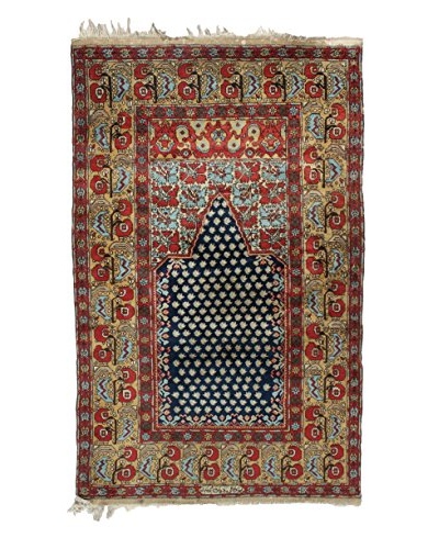 Semi Antique Persian Rug, Red/Cream/Blue, 7' 4 x 4' 3