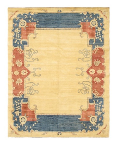 Hand-Knotted Chobi Wool Rug, Beige/Blue/Pink, 8' 3 x 10' 6