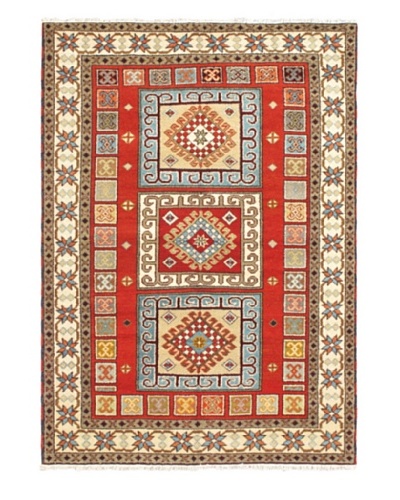 Hand-Knotted Royal Kazak Wool Rug, Red, 5' 7 x 7' 10