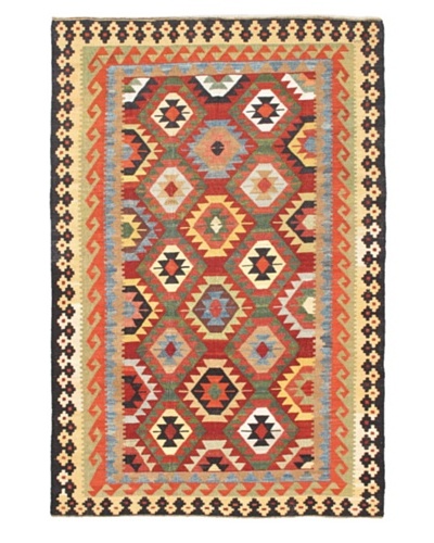 Kashkoli Kilim Traditional Kilim, Dark Red, 6' 6 x 9' 9