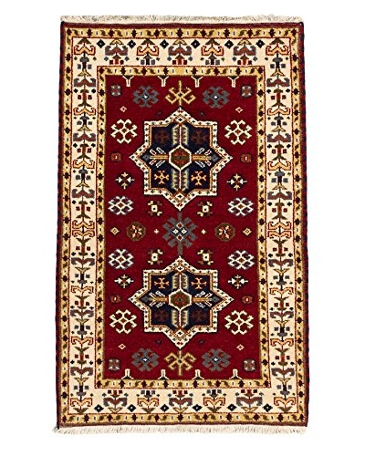Hand-Knotted Royal Kazak Wool Rug, Red, 3' x 5'