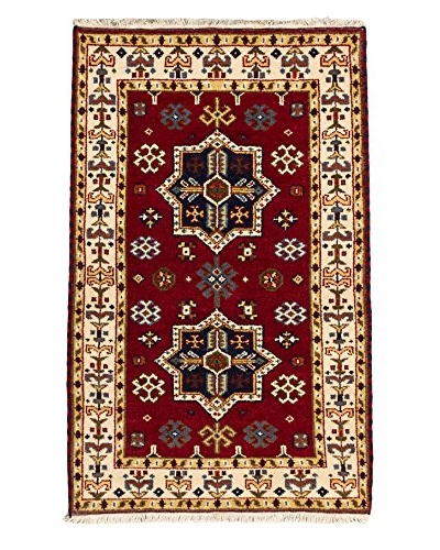 Hand-Knotted Royal Kazak Wool Rug, Red, 3' x 5'