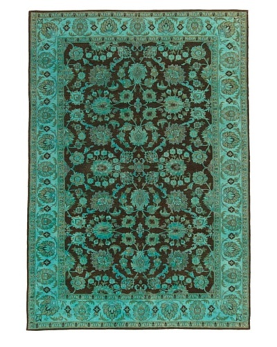 Silk Hand-Knotted Ikat Rug [Turquoise Multi]