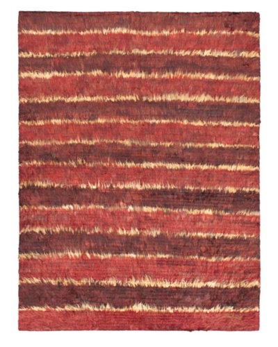 Rabat Long Hair Modern Rug, Dark Red, 4' 10 x 6' 9