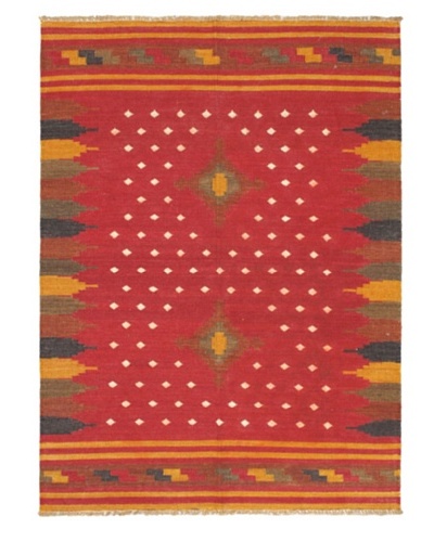 Izmir Kilim Traditional Kilim, Dark Red, 4' 8 x 6' 5