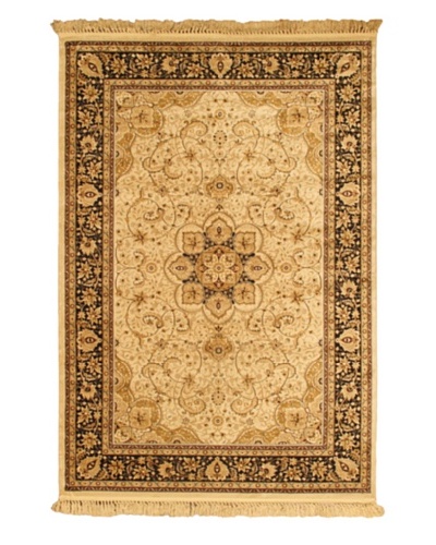 Qum Kashmir Traditional Rug, Beige, 5' 2 x 7' 7