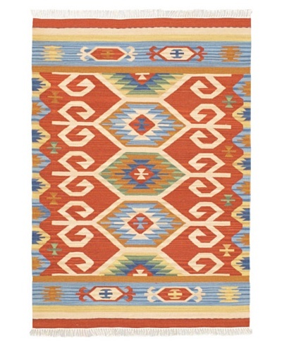 Marash Traditional Kilim, Dark Copper, 4' 1 x 5' 1