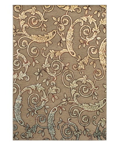 Flores Rug, Brown/Light Blue, 5' 3 x 7' 7