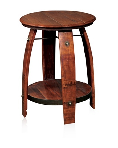 2 Day Designs Barrel Side Table with Shelf