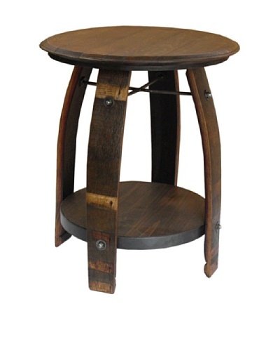 2 Day Designs Barrel Side Table with Shelf