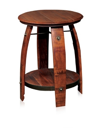 2 Day Designs 28″ Barrel Side Table with Shelf