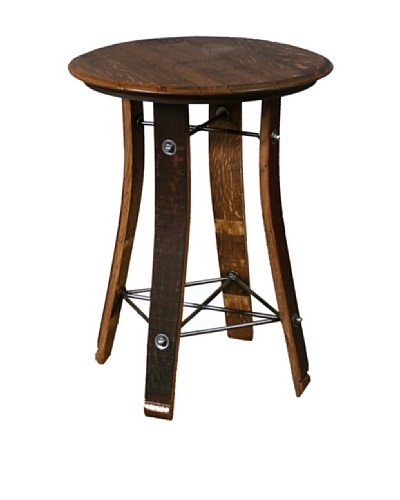 2 Day Designs Barrel Top Side Table, Caramel, 28