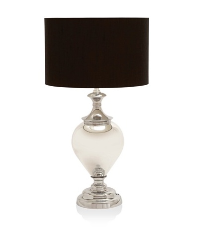 UMA Glass/Metal Table Lamp, Silver/Black, Tall