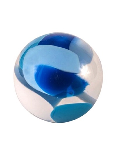 Abby Modell Small Paper Weight, Turquoise Splash Swirl