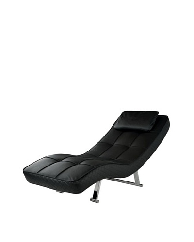 Abbyson Living Paris Euro Lounger, Jet Black