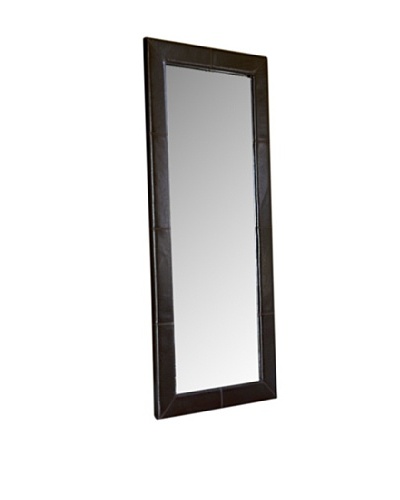 Abbyson Living Blaketon Leather Large Floor Mirror, Maple Almond