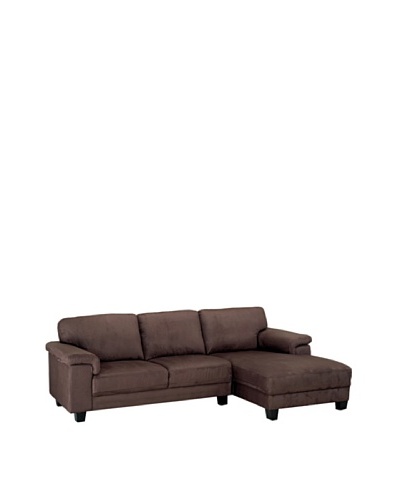 Abbyson Living Hamden Microsuede Sectional, Dark Truffle