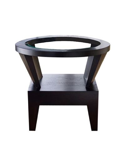 Abbyson Living Morgan Round Glass End Table