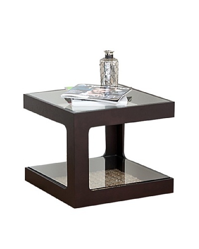 Abbyson Living King Cube Espresso End Table