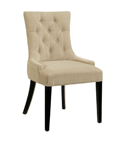 Abbyson Living Collingston Microsuede Tufted Dining Chair, Cream