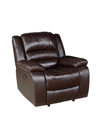 Abbyson Living Levari Reclining Leather Armchair, Dark Truffle