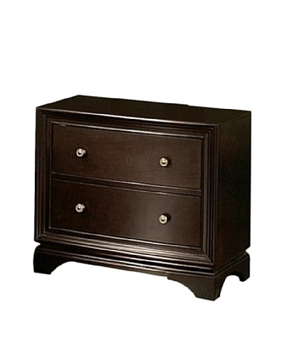 Abbyson Living Capriva 2 Drawer Nightstand, Dark Truffle