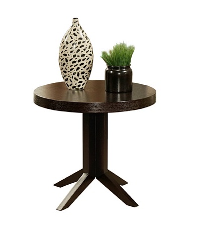 Abbyson Living Jerila Round End Table, Espresso