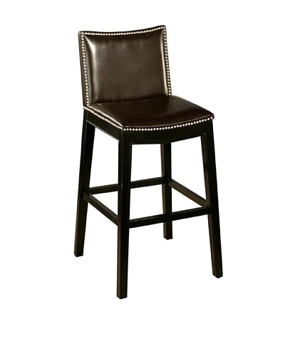 Abbyson Living Arlow Nailhead Barstool, Dark Brown