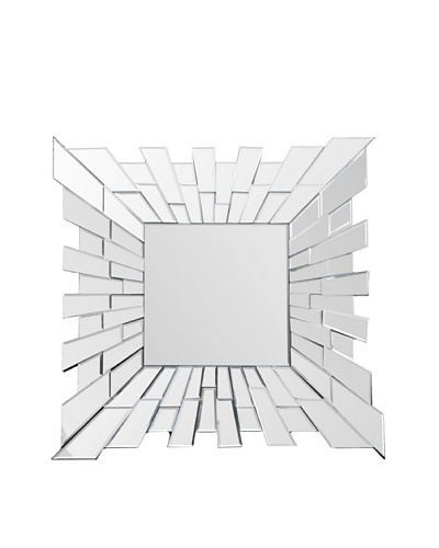 Abbyson Living Zama Small Square Wall Mirror, Silver