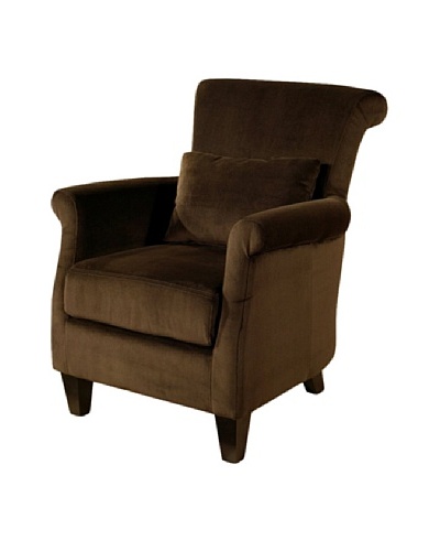 Abbyson Living Milano Microfiber Suede Armchair, Dark Brown