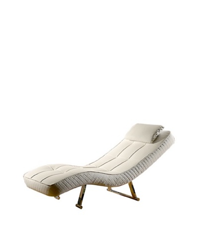 Abbyson Living Carpin Euro Chaise, Pure White