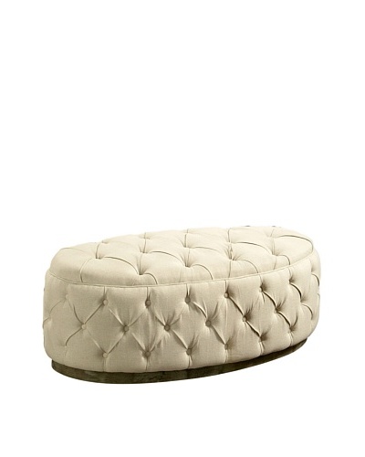 Abbyson Living Beachwood Tufted Ottoman Bench, Beige