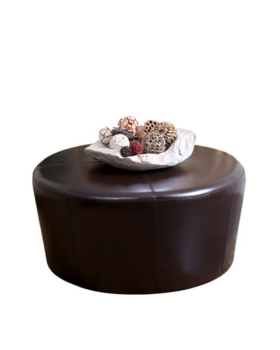 Abbyson Living Jersey Round Ottoman, Dark Truffle