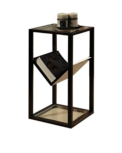 Abbyson Living Heritage Glass End Table Bookshelf