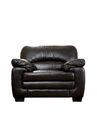 Abbyson Living Lalia Italian Leather Armchair, Dark Truffle