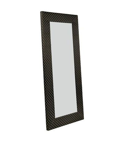 Abbyson Living Lindsey Black Pattern Fabric Floor Mirror