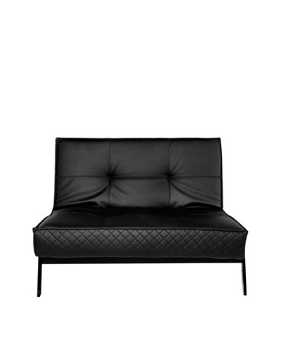 Abbyson Living Viviana Convertible Euro Chair Lounger, Jet Black