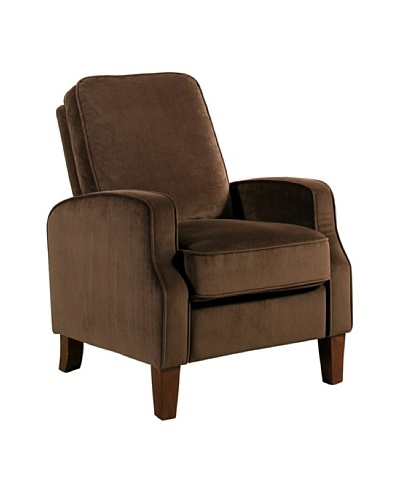 Abbyson Living Snapper Microsuede Pushback Recliner, Dark Brown