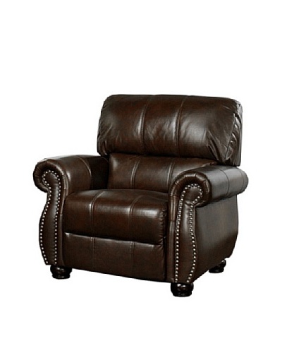 Abbyson Living Lea-Lee Italian Leather Armchair, Burgundy