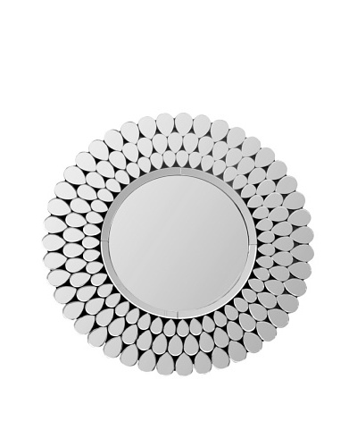 Abbyson Living Cadence Round Wall Mirror, Silver