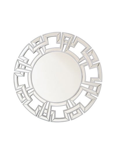 Abbyson Living Zentro Round Wall Mirror [Silver]