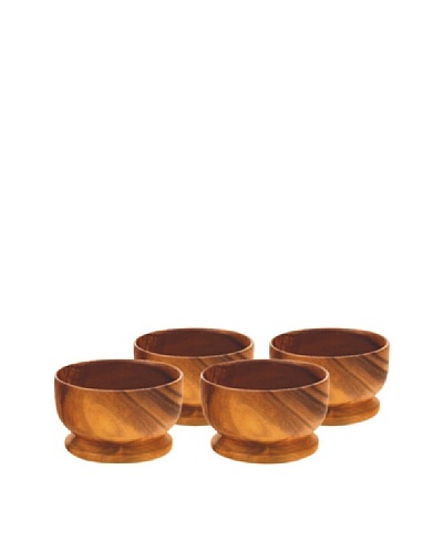 Acaciaware Set of 4 Round Bowls with Base