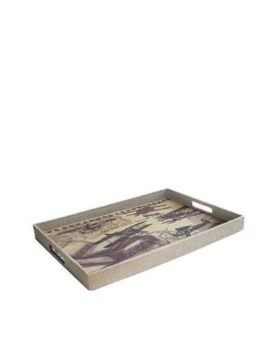 Accents by Jay Rectangle Tray with Handles, See the World Through A Book