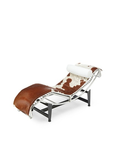 Adjustable Chaise in Pony, Brown/White